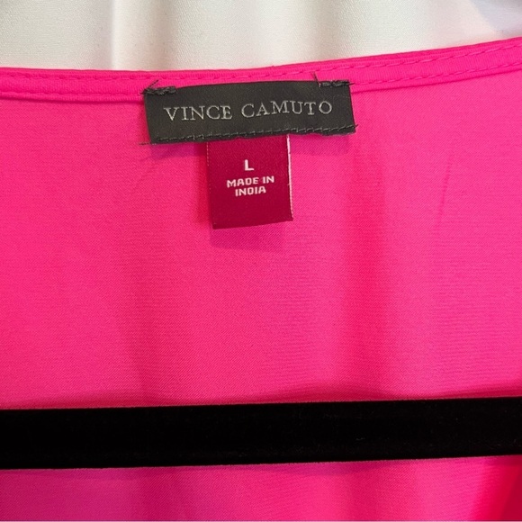 Vince Camuto Tiered NEON Pink Layered Flattering Midi Dress- Size Large NWT's - Picture 5 of 12